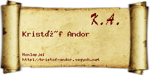 Kristóf Andor névjegykártya